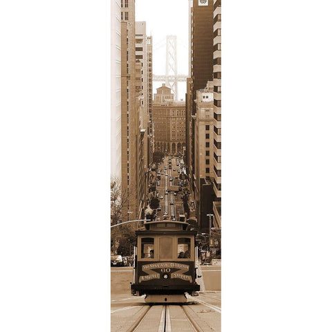 SF Cable Car Gold Ornate Wood Framed Art Print with Double Matting by Terrible, Aurelien