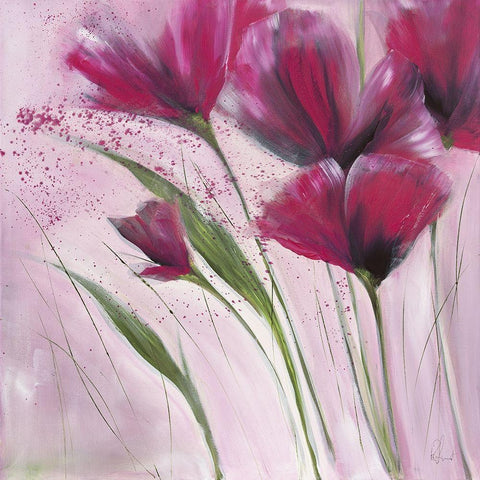 Le jour en rose II Black Modern Wood Framed Art Print by Zacher-Finet, Isabelle
