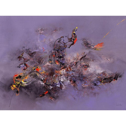 L abime bleu Black Modern Wood Framed Art Print with Double Matting by LAUTReDOU