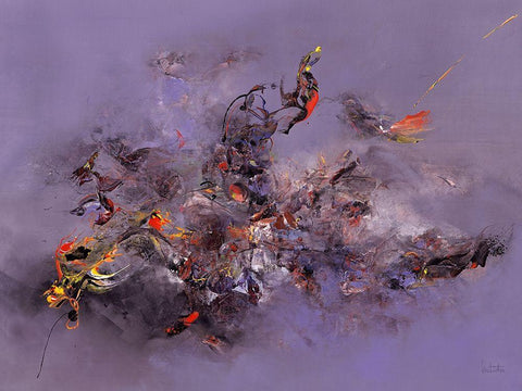 L abime bleu Black Ornate Wood Framed Art Print with Double Matting by LAUTReDOU