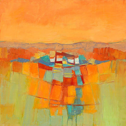 Le hameau Black Modern Wood Framed Art Print with Double Matting by Pivier-Attolini, Regine