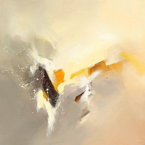 Serenite White Modern Wood Framed Art Print by Ball, Veronique