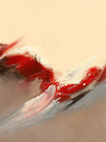 Prelude II White Modern Wood Framed Art Print with Double Matting by Ball, Veronique