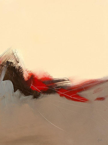 Prelude III White Modern Wood Framed Art Print with Double Matting by Ball, Veronique