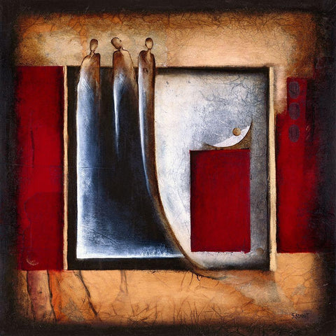 Comedia Black Modern Wood Framed Art Print by Bonnet, Sophie