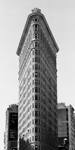 New York Flatiron III White Modern Wood Framed Art Print with Double Matting by Butcher, Dave