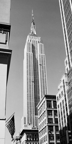 Empire State Building Black Ornate Wood Framed Art Print with Double Matting by Butcher, Dave