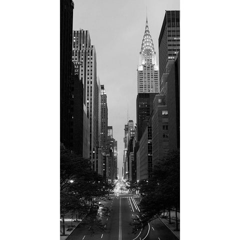 Chrysler Building at Night Gold Ornate Wood Framed Art Print with Double Matting by Butcher, Dave