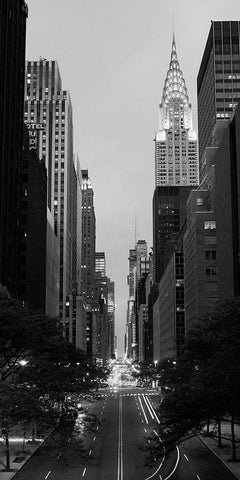 Chrysler Building at Night White Modern Wood Framed Art Print with Double Matting by Butcher, Dave