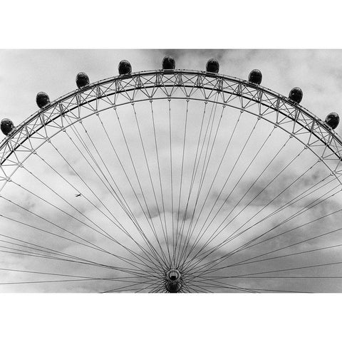 London Eye White Modern Wood Framed Art Print by Butcher, Dave