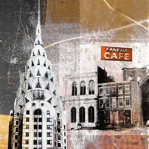 Fanelli Cafe White Modern Wood Framed Art Print by Luger, Gery