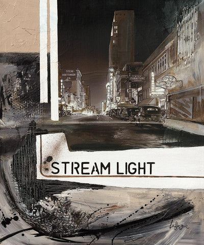 Stream Light Black Ornate Wood Framed Art Print with Double Matting by Laffargue, Caroline