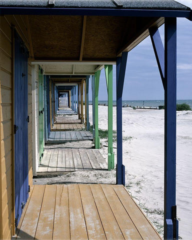 Ocean Views White Modern Wood Framed Art Print with Double Matting by Copeland, Gill