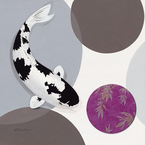 Koi Vio Spots II Black Modern Wood Framed Art Print with Double Matting by Gruhn, Nicole