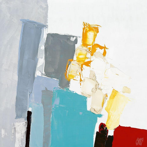 Harmonie coloree Black Modern Wood Framed Art Print with Double Matting by Choisy, Christian