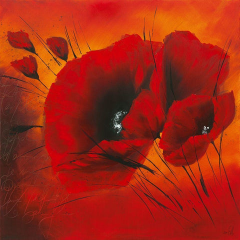 Quand l amour fleurit III Black Ornate Wood Framed Art Print with Double Matting by Zacher-Finet, Isabelle