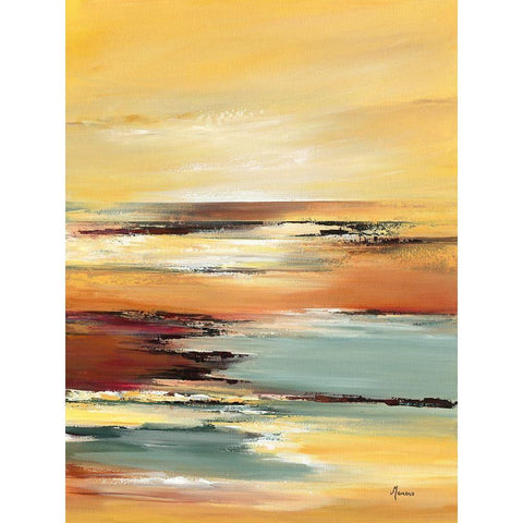 Horizon sur l etang I Gold Ornate Wood Framed Art Print with Double Matting by Manero, Annie