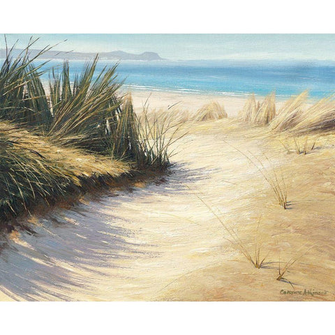 Pathway to the Beach White Modern Wood Framed Art Print by Atkinson, Caroline