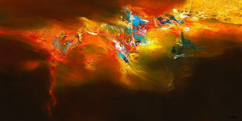 Global Firedance Black Ornate Wood Framed Art Print with Double Matting by ARVEE