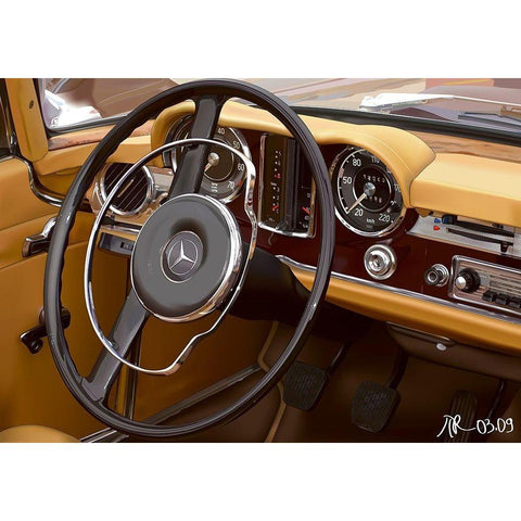 280 SL White Modern Wood Framed Art Print by Strapelias - PR, Pierre