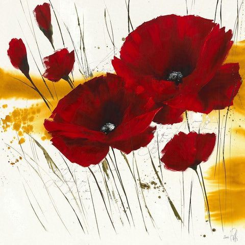 Liberte fleurie I Black Modern Wood Framed Art Print with Double Matting by Zacher-Finet, Isabelle