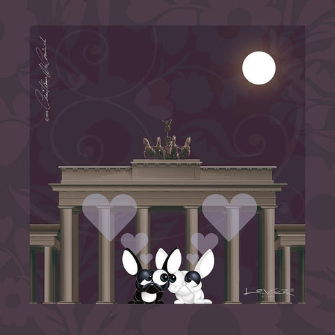 Lover by Lover - Berlin by Night Gold Ornate Wood Framed Art Print with Double Matting by De Coninck, Christiaan