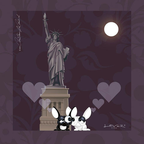 Lover by Lover - New York-With Love Black Ornate Wood Framed Art Print with Double Matting by De Coninck, Christiaan