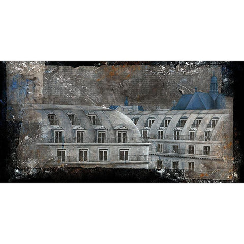 Facade I Black Modern Wood Framed Art Print with Double Matting by Cadoret, Virginie