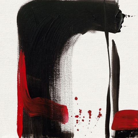 Ohne Titel III Black Modern Wood Framed Art Print with Double Matting by Decker, Regina