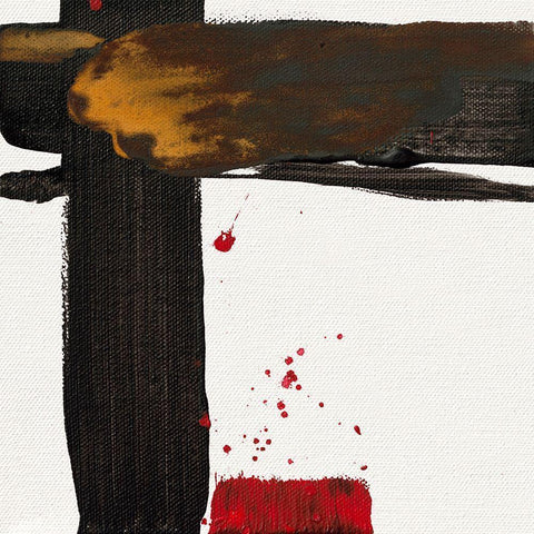 Ohne Titel VI Black Modern Wood Framed Art Print with Double Matting by Decker, Regina