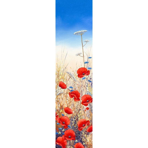 Poppy Field III Black Modern Wood Framed Art Print with Double Matting by Mayes, Hilary