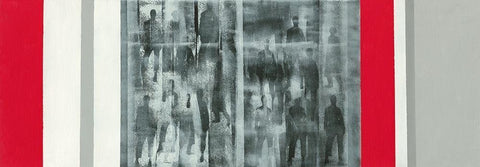 Begegnung III White Modern Wood Framed Art Print with Double Matting by Molfenter, Erika