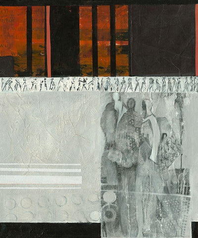 In Erwartung White Modern Wood Framed Art Print with Double Matting by Molfenter, Erika