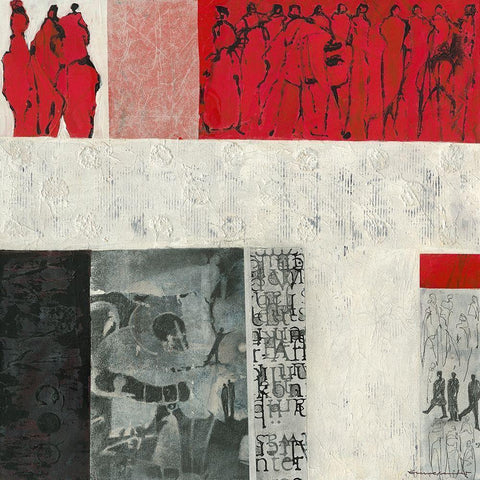 Auf dem Weg Black Modern Wood Framed Art Print by Molfenter, Erika