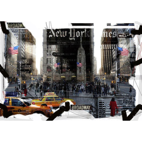 Broadway Broadway Liberty Black Modern Wood Framed Art Print with Double Matting by MN.FF