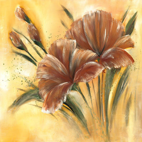 Fleur brune I Black Modern Wood Framed Art Print by Zacher-Finet, Isabelle