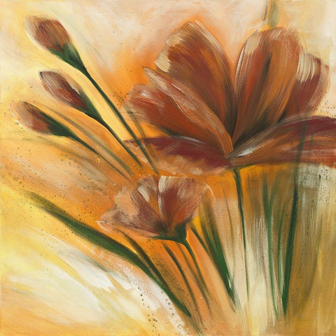 Fleur brune II Black Ornate Wood Framed Art Print with Double Matting by Zacher-Finet, Isabelle