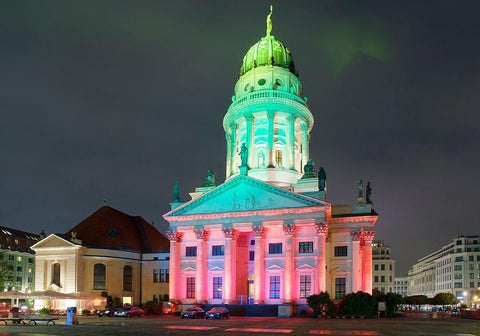 Gendarmenmarkt II White Modern Wood Framed Art Print with Double Matting by Fischer, Rolf