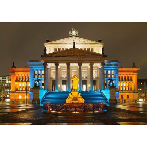 Schauspielhaus Black Modern Wood Framed Art Print by Fischer, Rolf