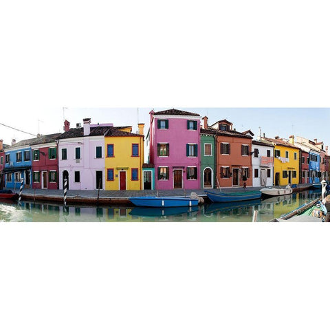 Venedig Burano I White Modern Wood Framed Art Print by Fischer, Rolf