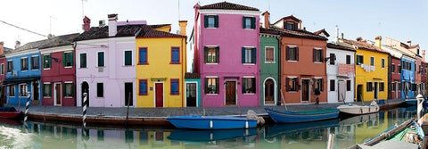 Venedig Burano I Black Ornate Wood Framed Art Print with Double Matting by Fischer, Rolf