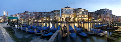 Venedig Canal Grande White Modern Wood Framed Art Print with Double Matting by Fischer, Rolf