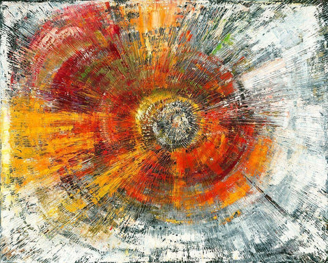 Explosion White Modern Wood Framed Art Print with Double Matting by Arns-Muller, Monika