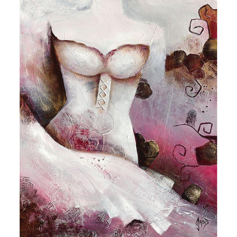 Sensibilite feminine I White Modern Wood Framed Art Print by Jadis