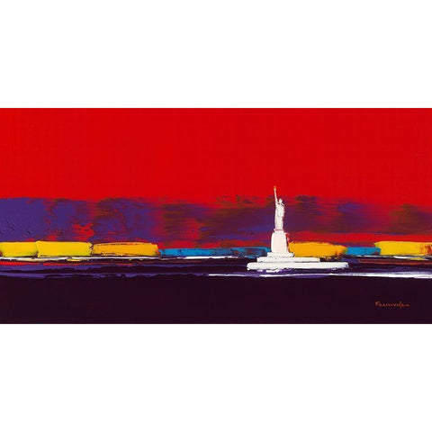 New York I Black Modern Wood Framed Art Print with Double Matting by Fontdeville, Guy