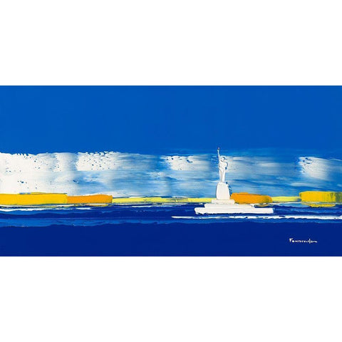 New York II Black Modern Wood Framed Art Print with Double Matting by Fontdeville, Guy