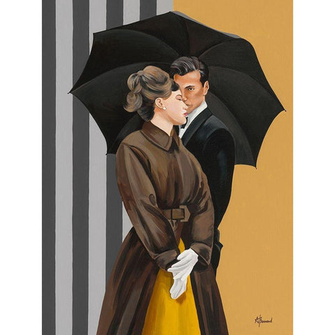 Duo I Black Modern Wood Framed Art Print by Bernard, Anne