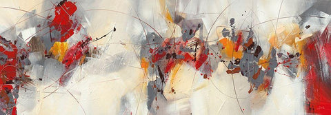 Percussion White Modern Wood Framed Art Print with Double Matting by Ball, Veronique