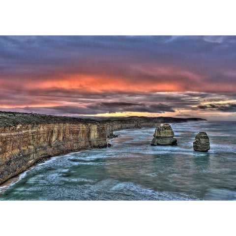 Port Campbell Black Modern Wood Framed Art Print with Double Matting by Terrible, Aurelien