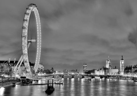 The Thames Black Ornate Wood Framed Art Print with Double Matting by Terrible, Aurelien